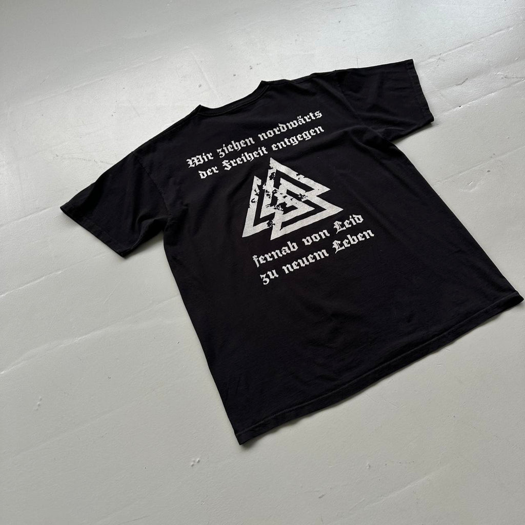 Black Gothic Black Metal SKJALDAK 00s Vintage Graphic T-Shirt - Large