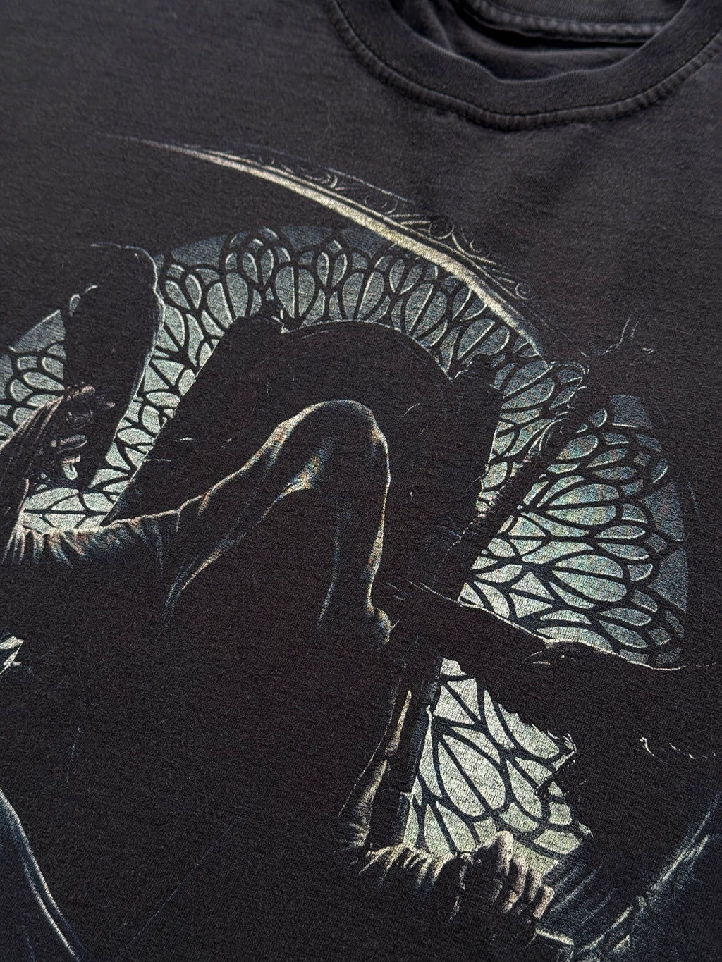 Black Grim Reaper 00's Vintage Graphic Metal T-Shirt - Medium