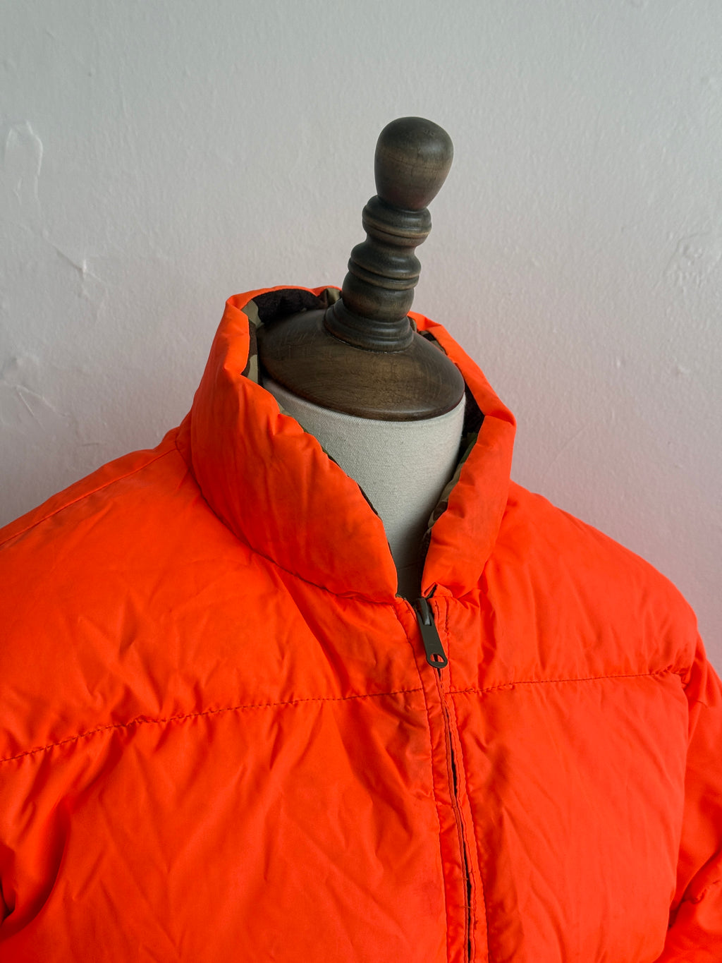 Cabela's Camo & Blaze Orange Reversible 80's Vintage Hunting Puffer Jacket - XL