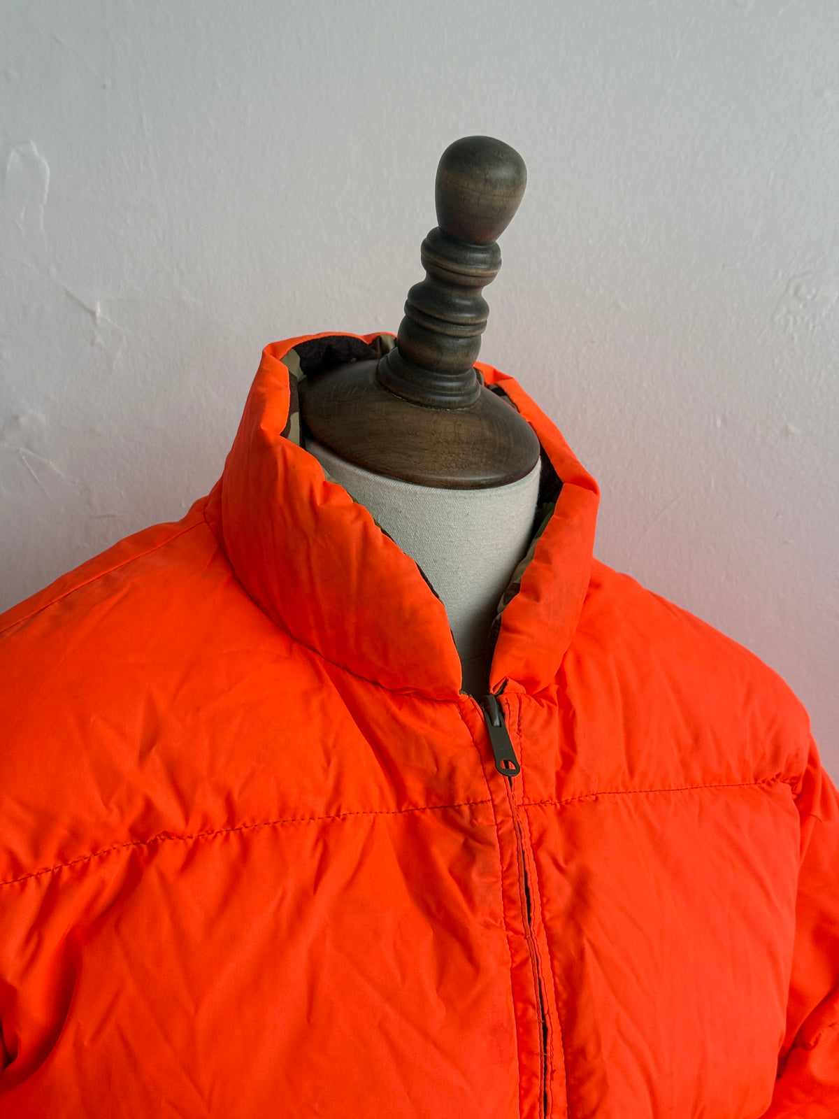 Cabela's Camo & Blaze Orange Reversible 80's Vintage Hunting Puffer Jacket - XL