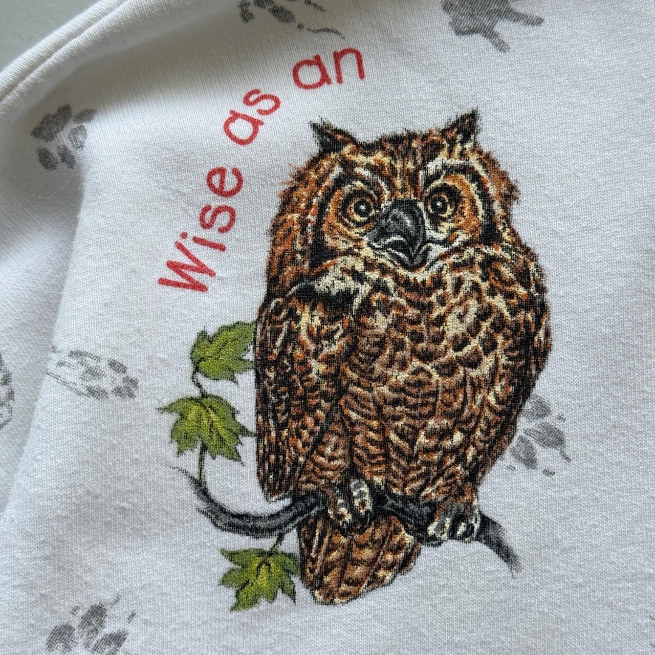 White Cartoon Animal's 90’s Vintage Graphic Sweatshirt - Size 8