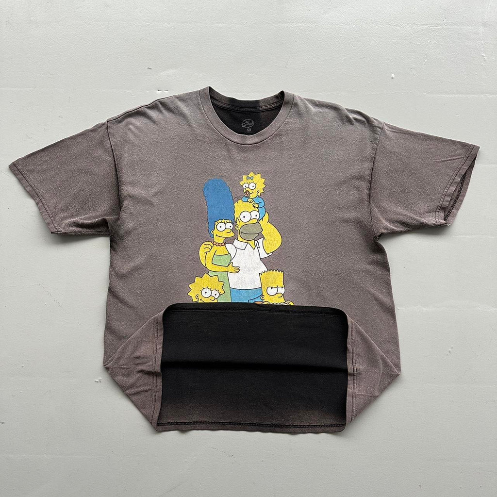 Faded Grey Simpsons Vintage 90's Graphic T-shirt - XL