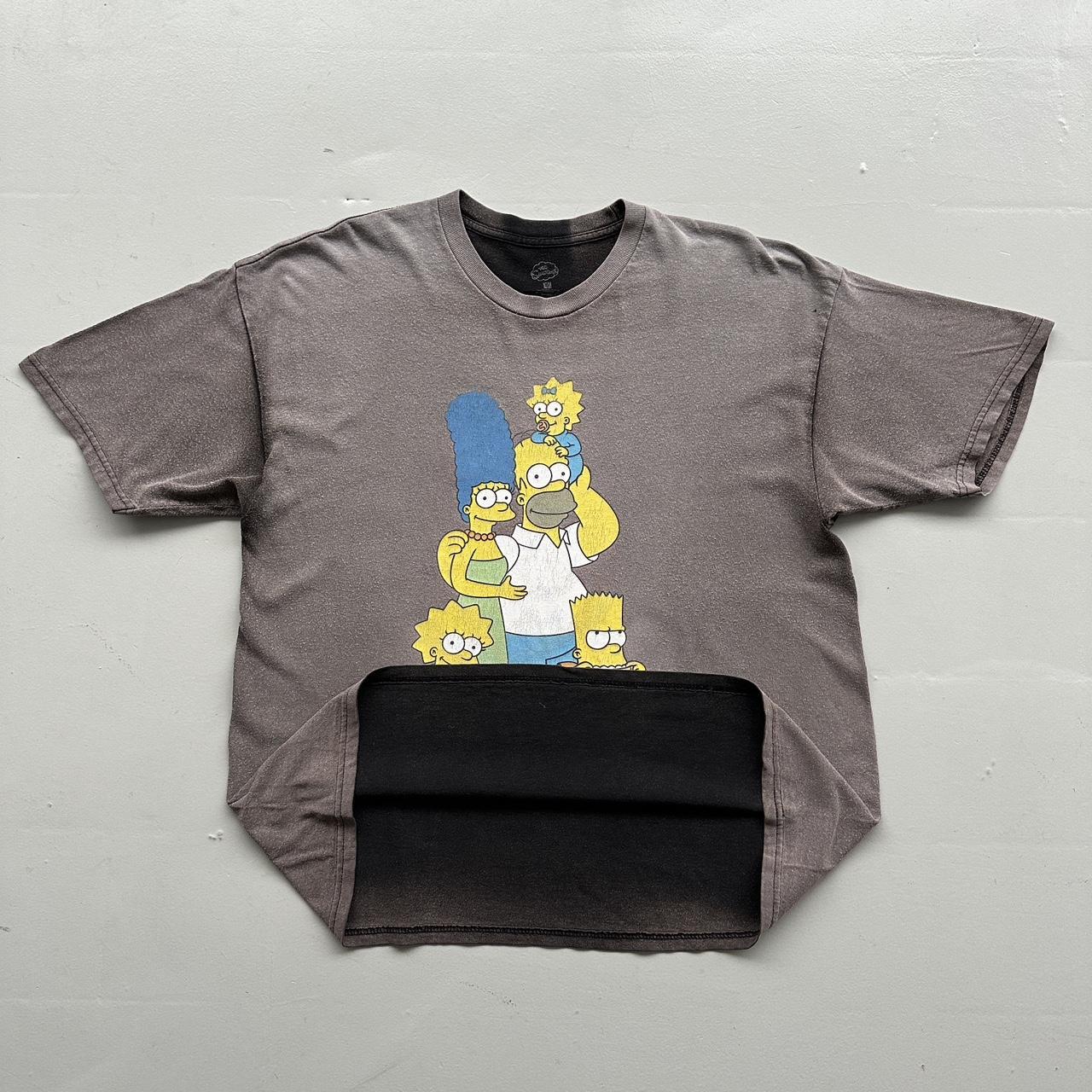 Faded Grey Simpsons Vintage 90's Graphic T-shirt - XL