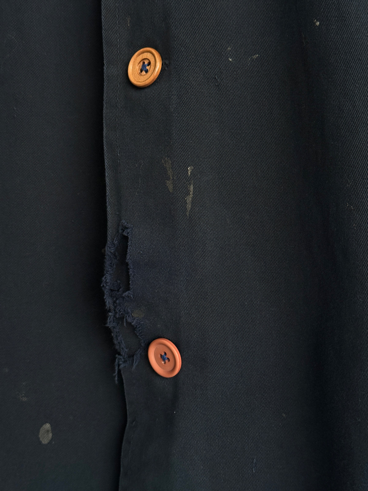 Thrashed Black French 90's Vintage Workwear Chore Jacket CH532 - XL