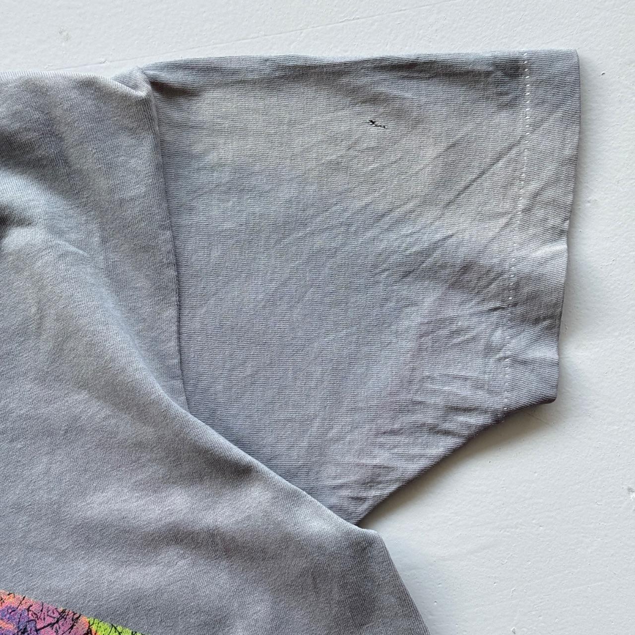 Blue Grey Overdyed 90's Graphic Vintage T-shirt - Large