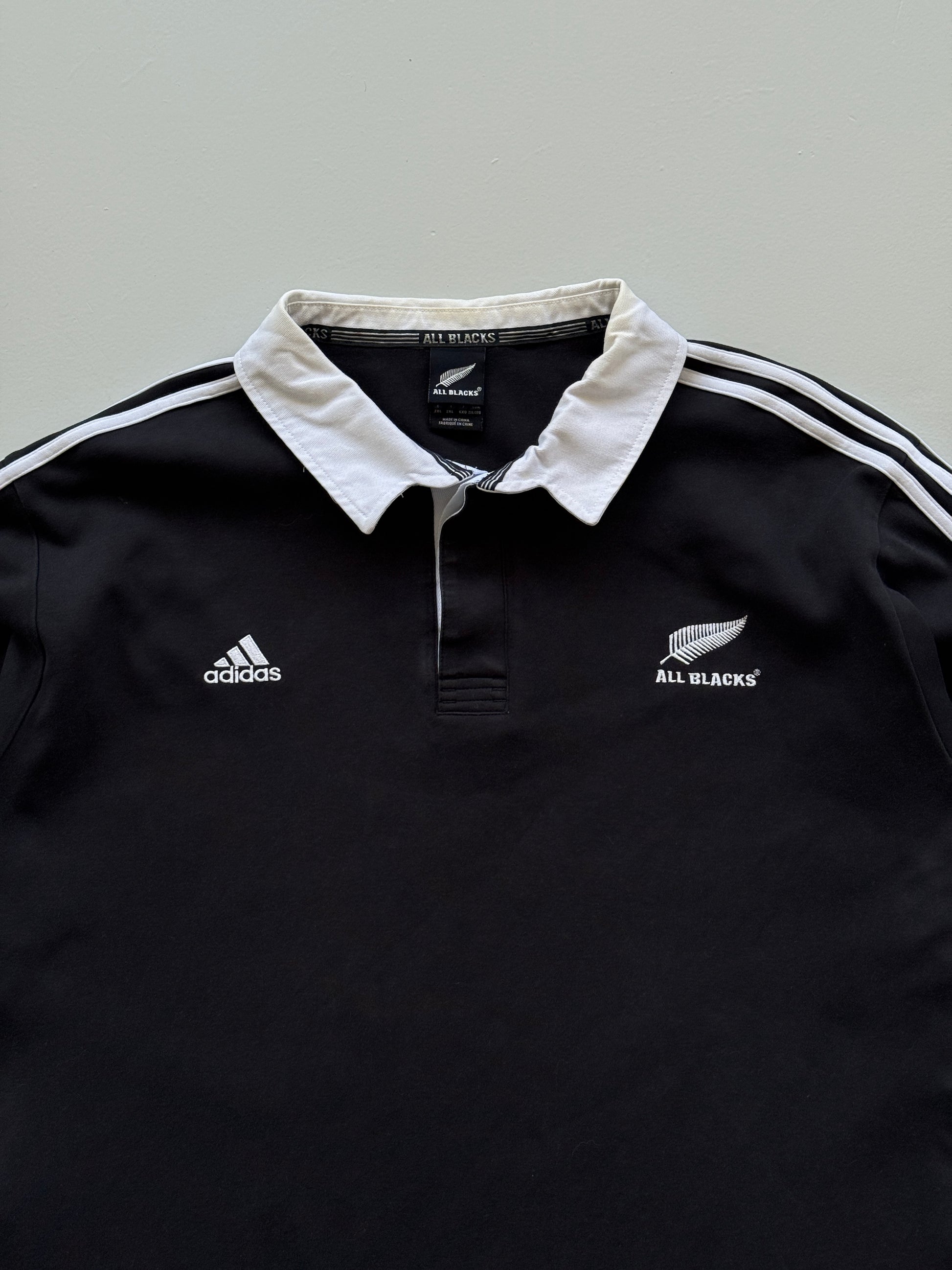 Adidas All Blacks New Zealand Rugby 00's Vintage Jersey Polo Shirt - XL