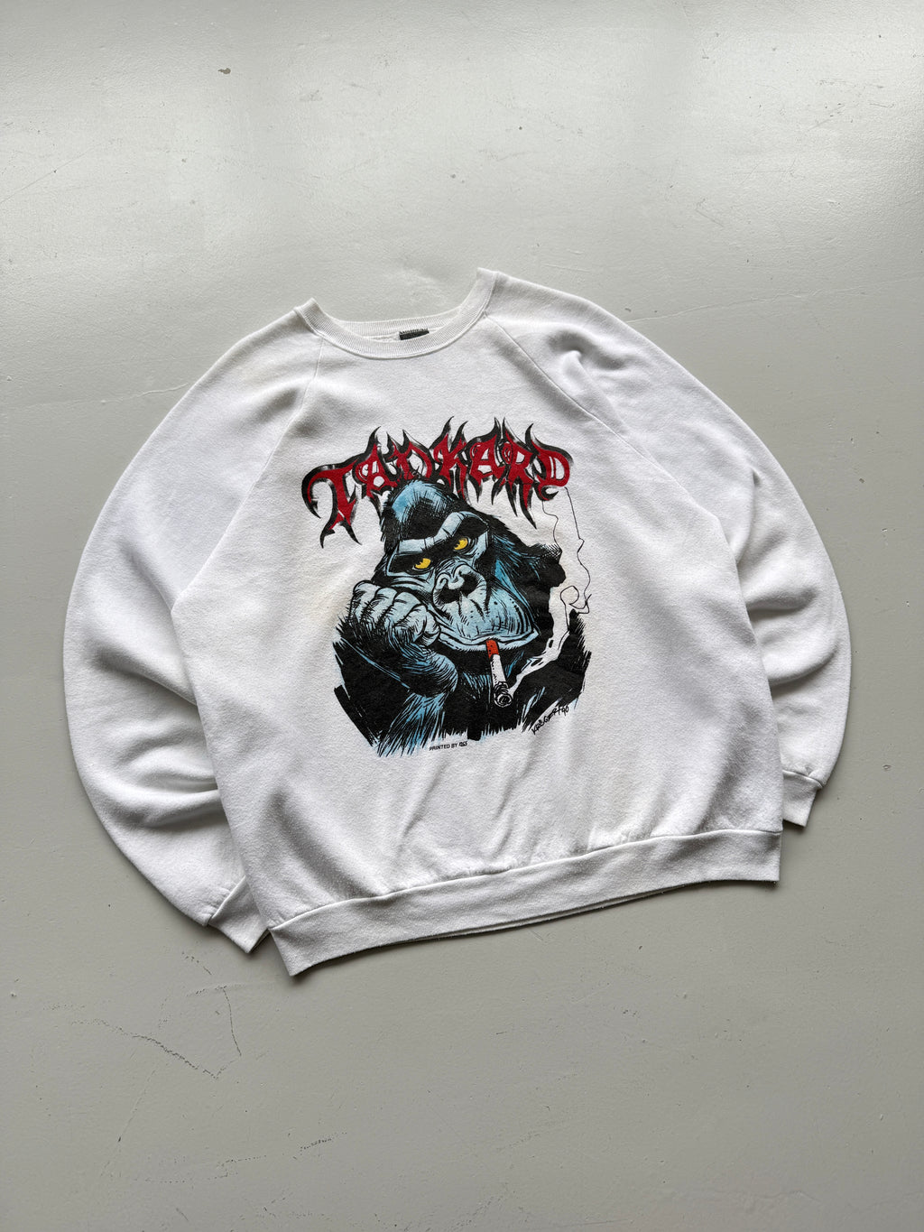 White Rare Tankard Metal Band Vintage Sweatshirt 90's Crewneck - Large