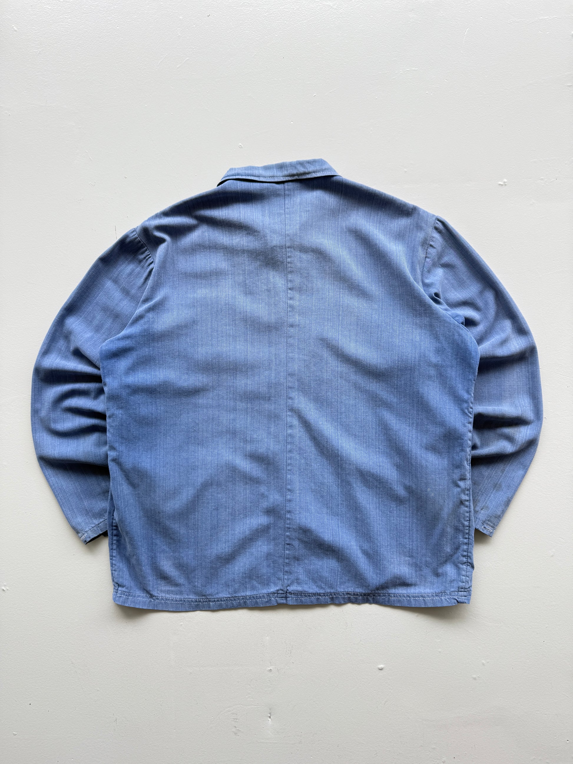 Faded Blue French Chore Jacket 80's Vintage Workwear CH221 - Small Womens