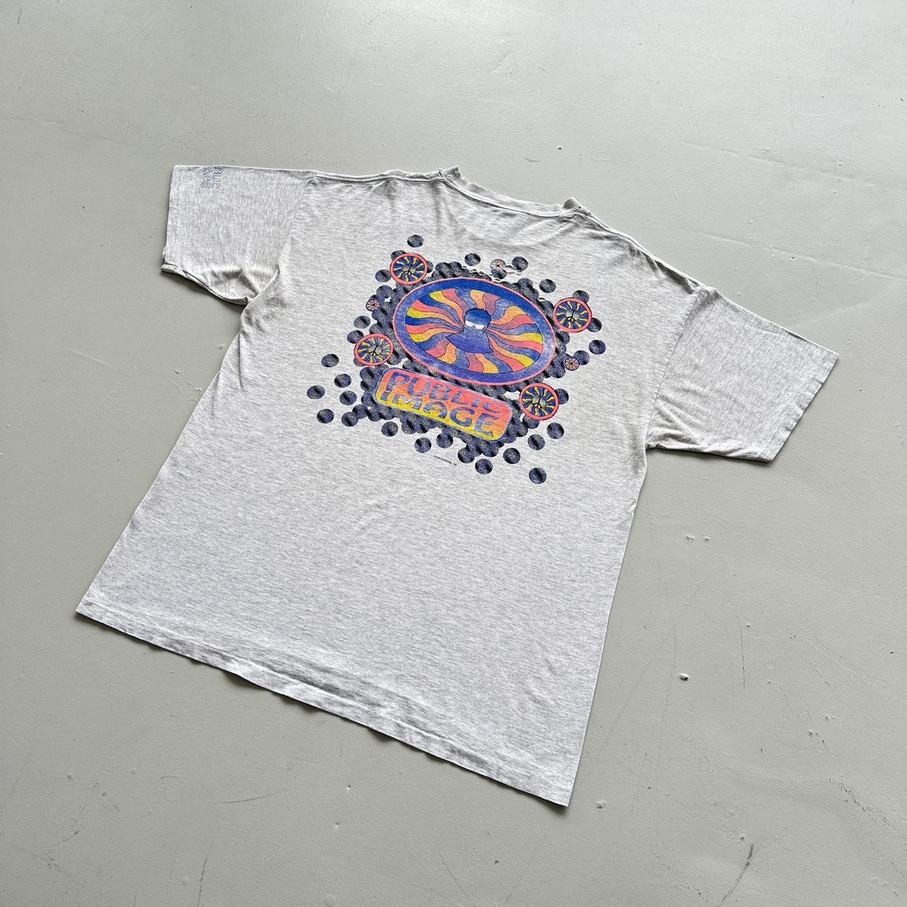 Grey Thrashed Public Image RAVE Vintage 90's T-shirt - XL