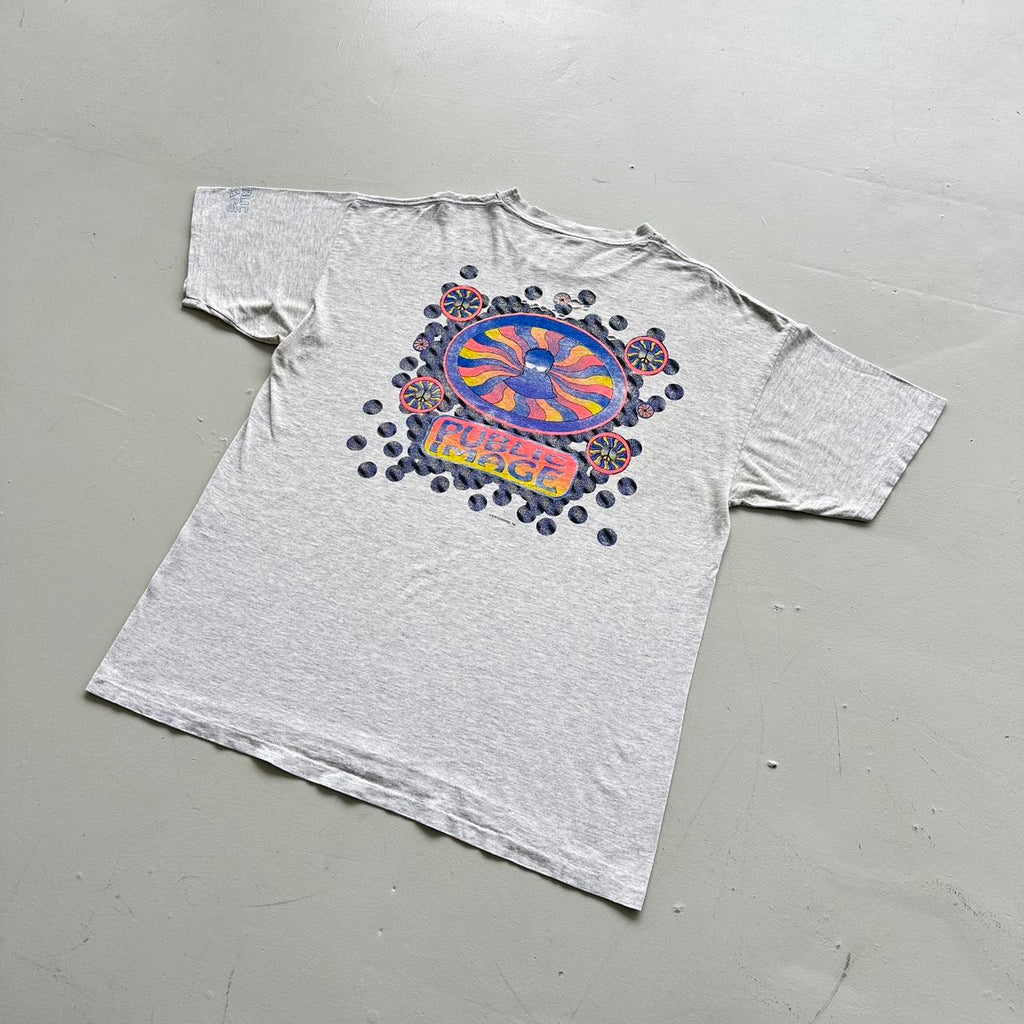 Grey Thrashed Public Image RAVE Vintage 90's T-shirt - XL