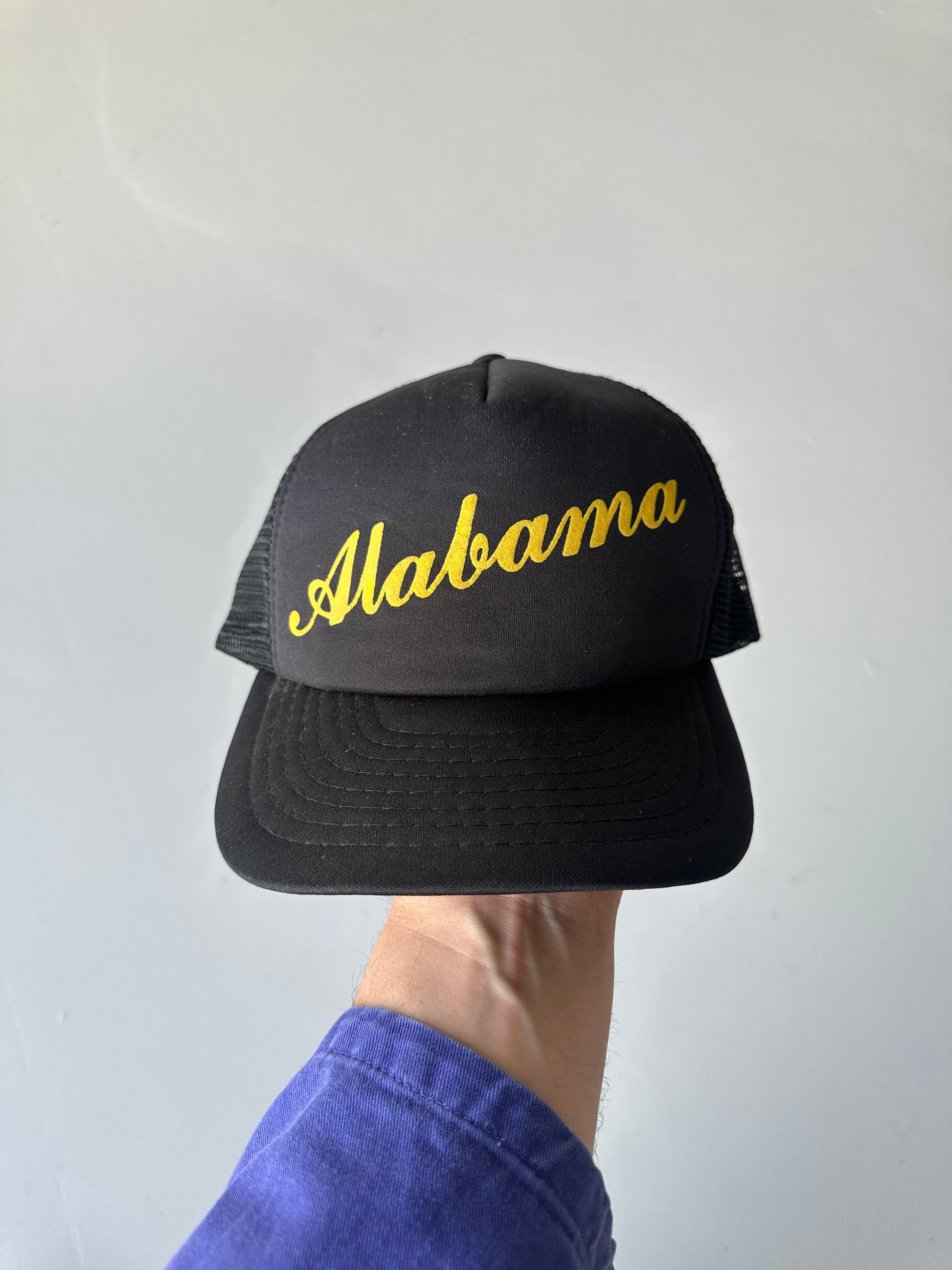 Black Vintage SnapBack Trucker Cap Foam & Mesh Alabama Script