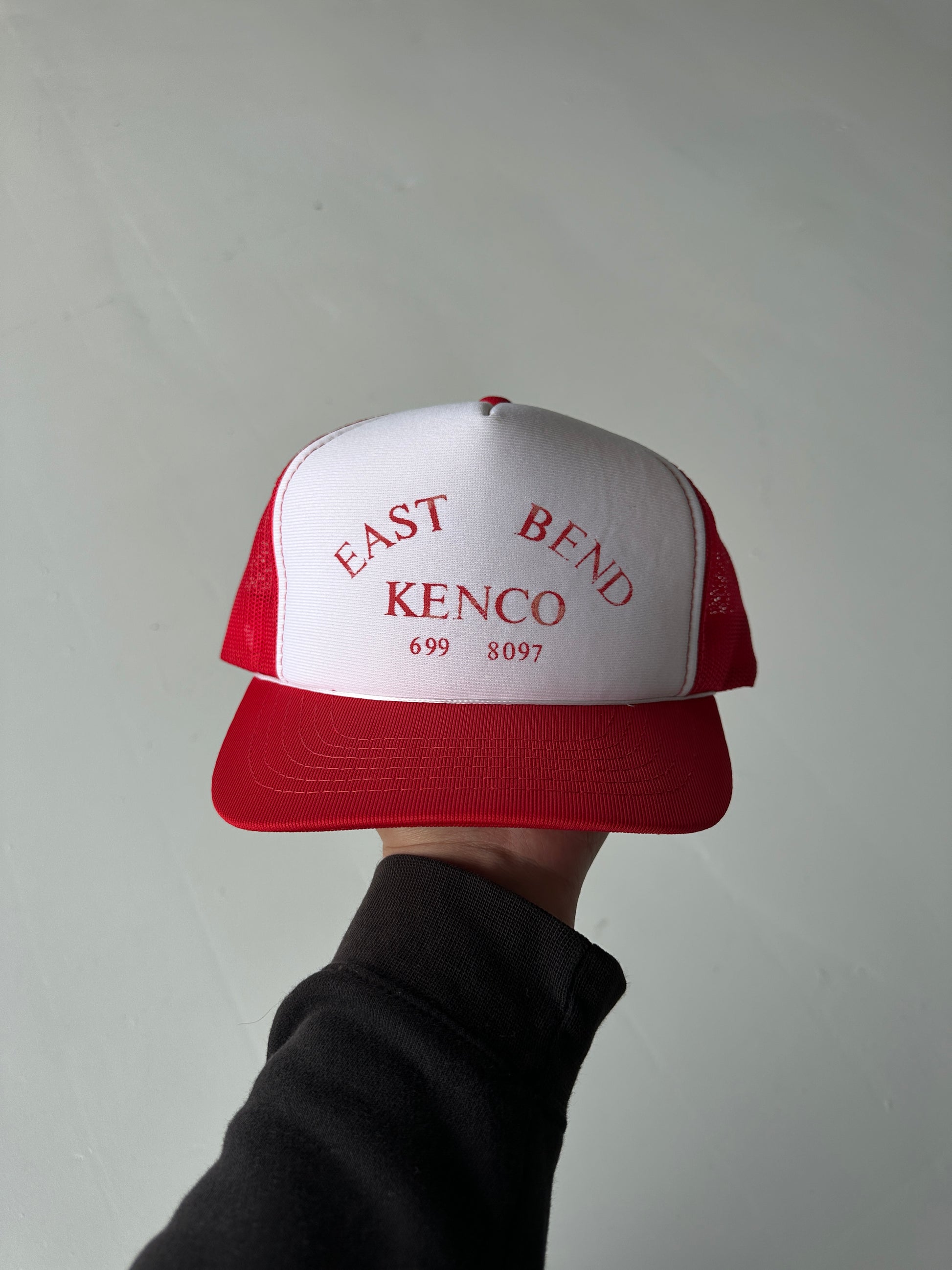White / Red East Bend Kenco Vintage Foam & Mesh SnapBack Trucker Cap