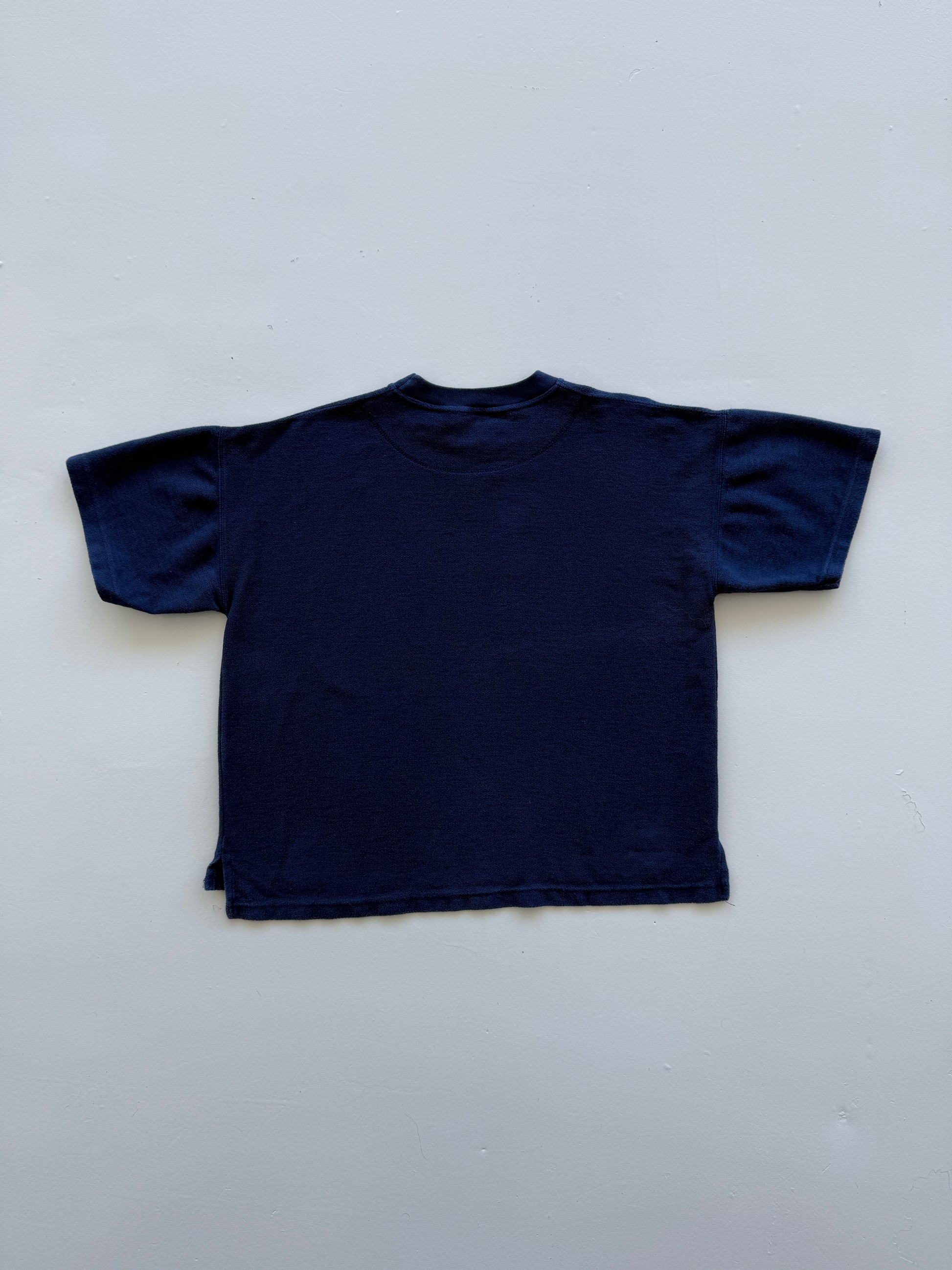 Navy Blue Free Motion 90's Vintage Snowboard Graphic Sweatshirt T-Shirt - Medium