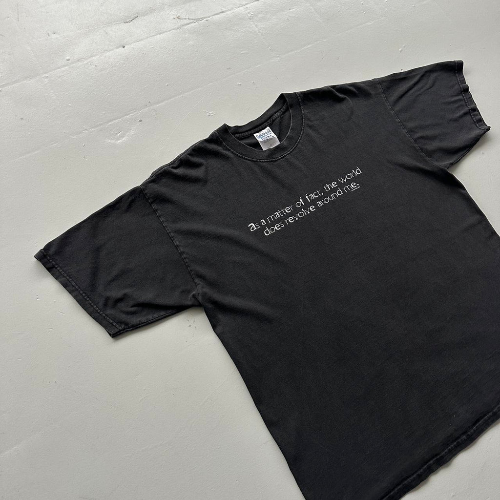 Black Slogan 00s Vintage Graphic T-Shirt - XL