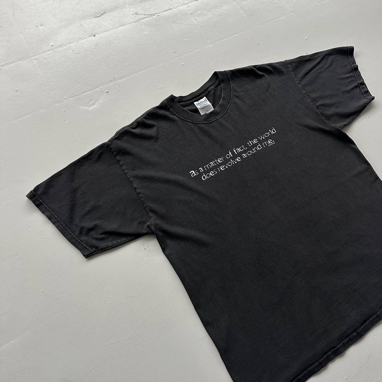 Black Slogan 00s Vintage Graphic T-Shirt - XL