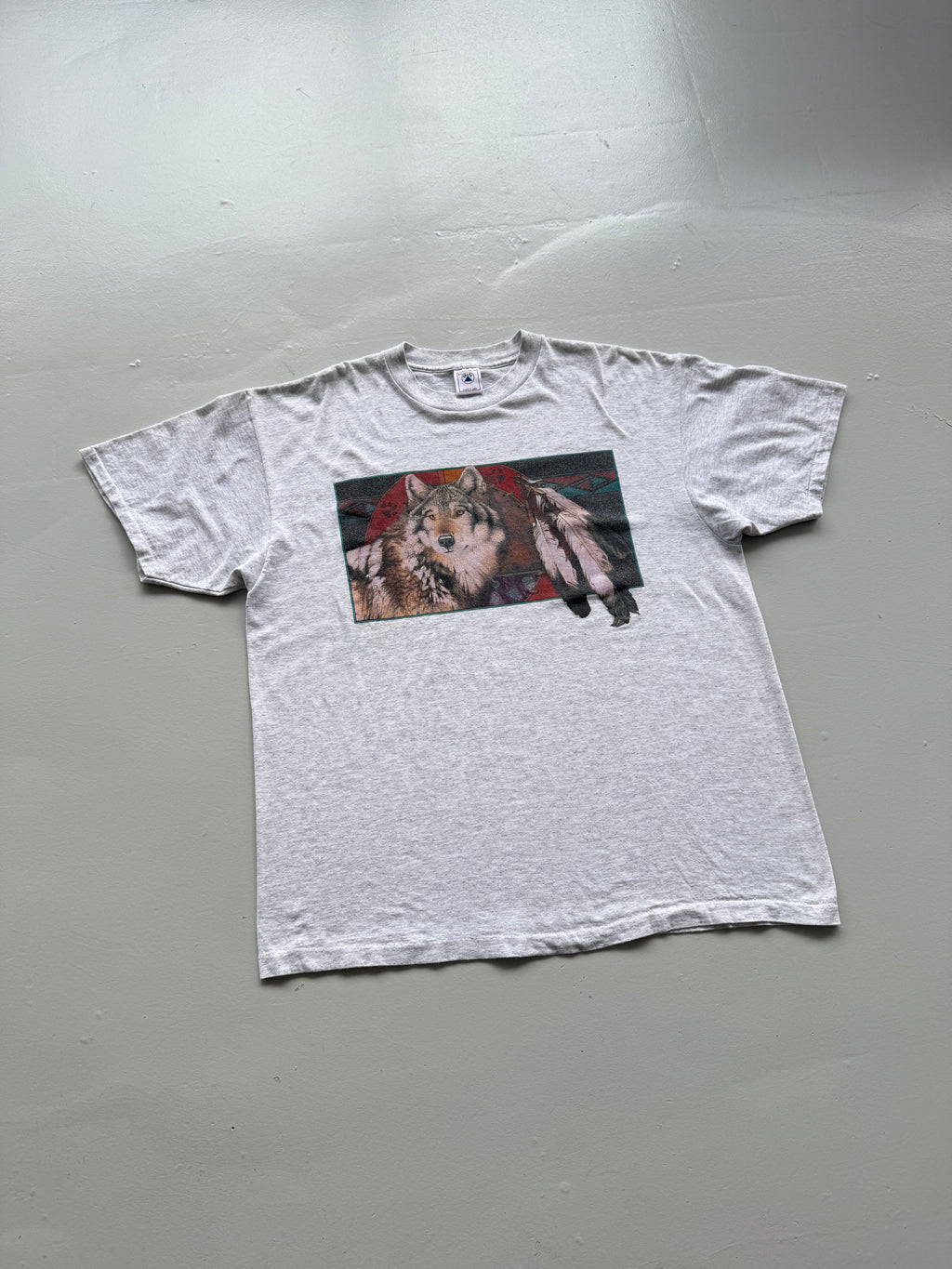Native American Wolf Graphic 90's Delta Vintage T-Shirt - XL