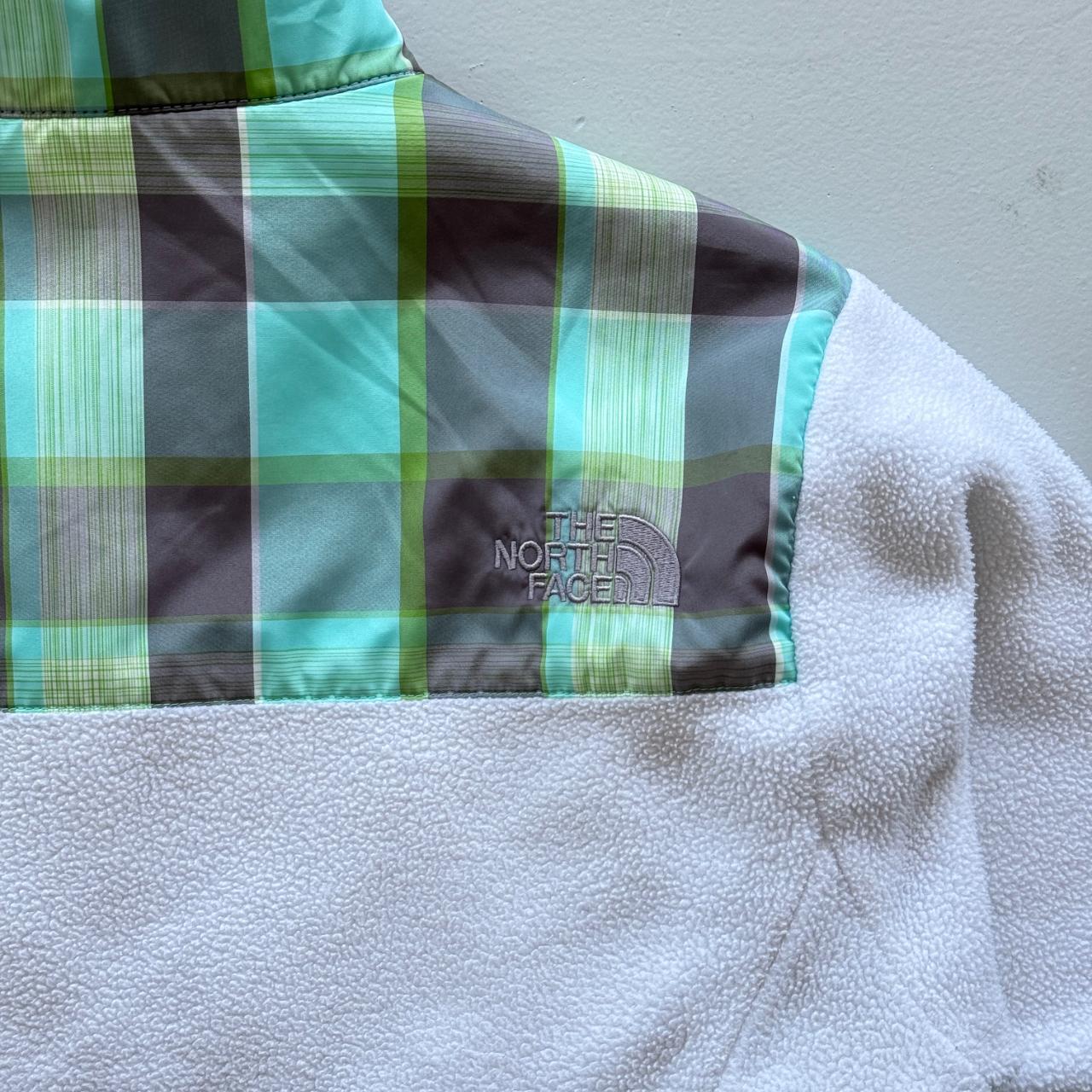 White Plaid Noth Face 00's Y2K Zip-Up Fleece - Womens Small