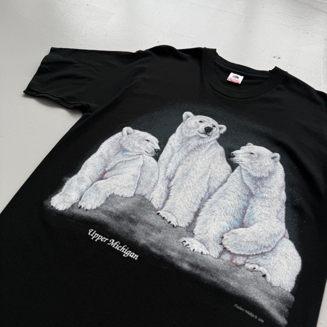 Black Polar Bear 90s Vintage Upper Michigan T-shirt - Large
