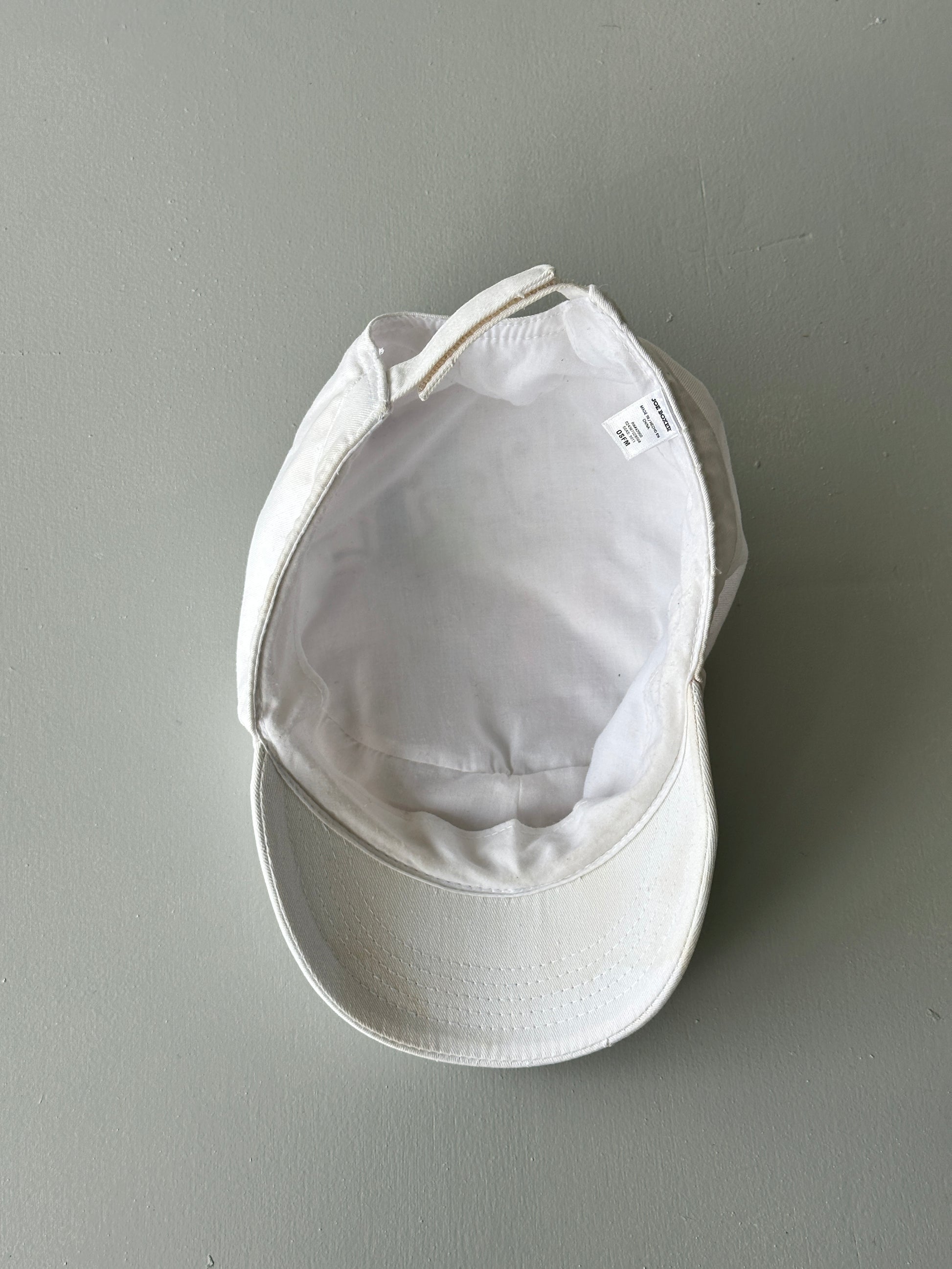 White LOVE Studded Y2K Cadet Cap Military Style 00's Grunge Aesthetic