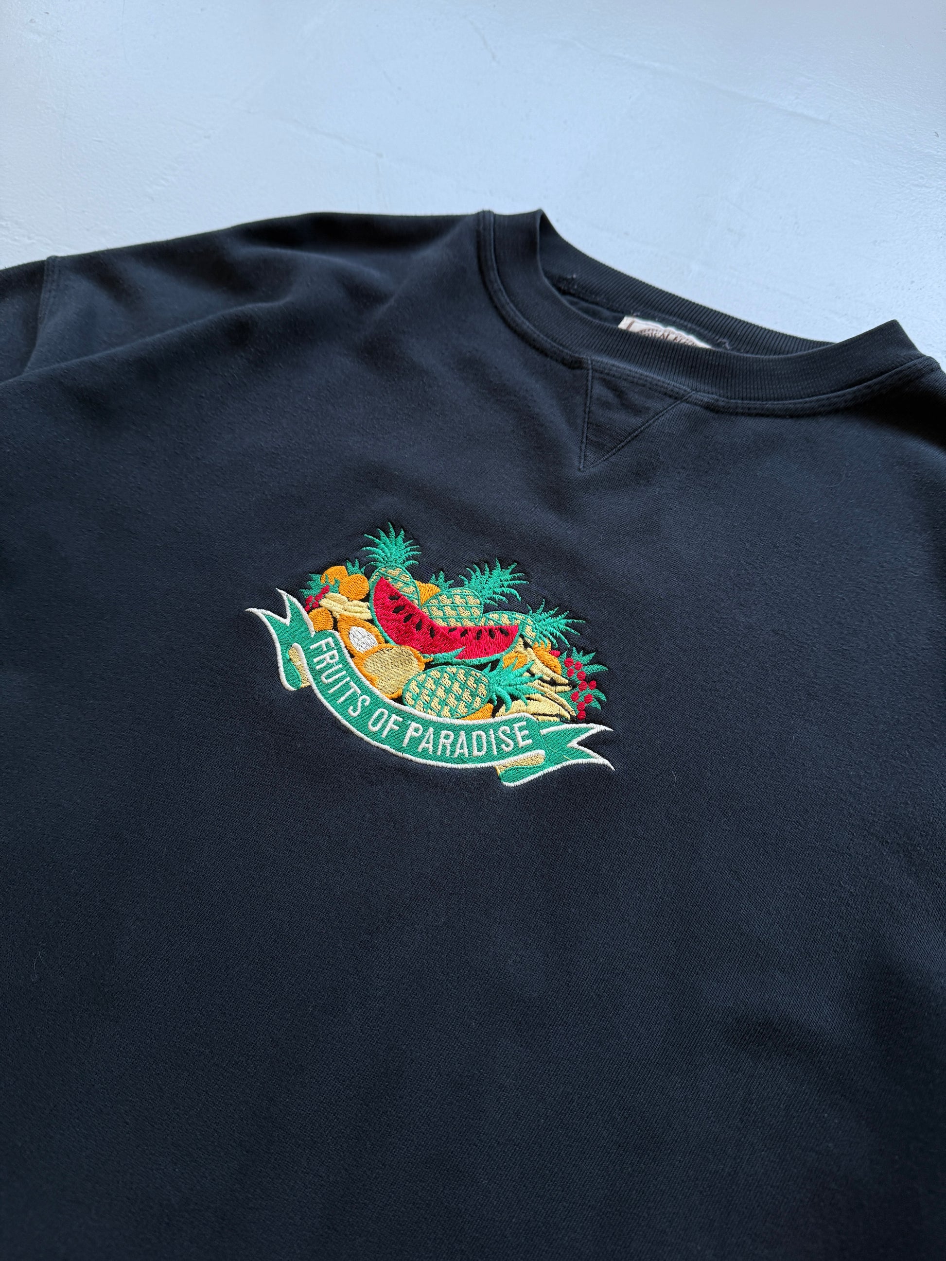 Black Fruits of Paradise 90's Vintage Graphic Sweatshirt Jumper - XL