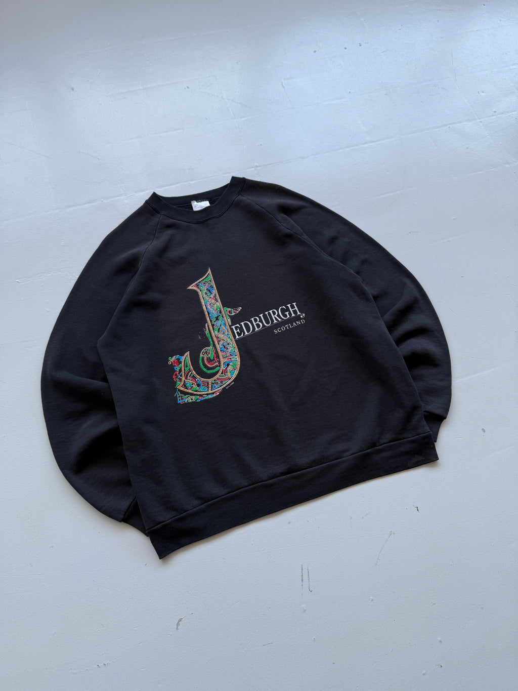 Black Scotland 00's Vintage Graphic Tourist Sweatshirt Jumper - Large