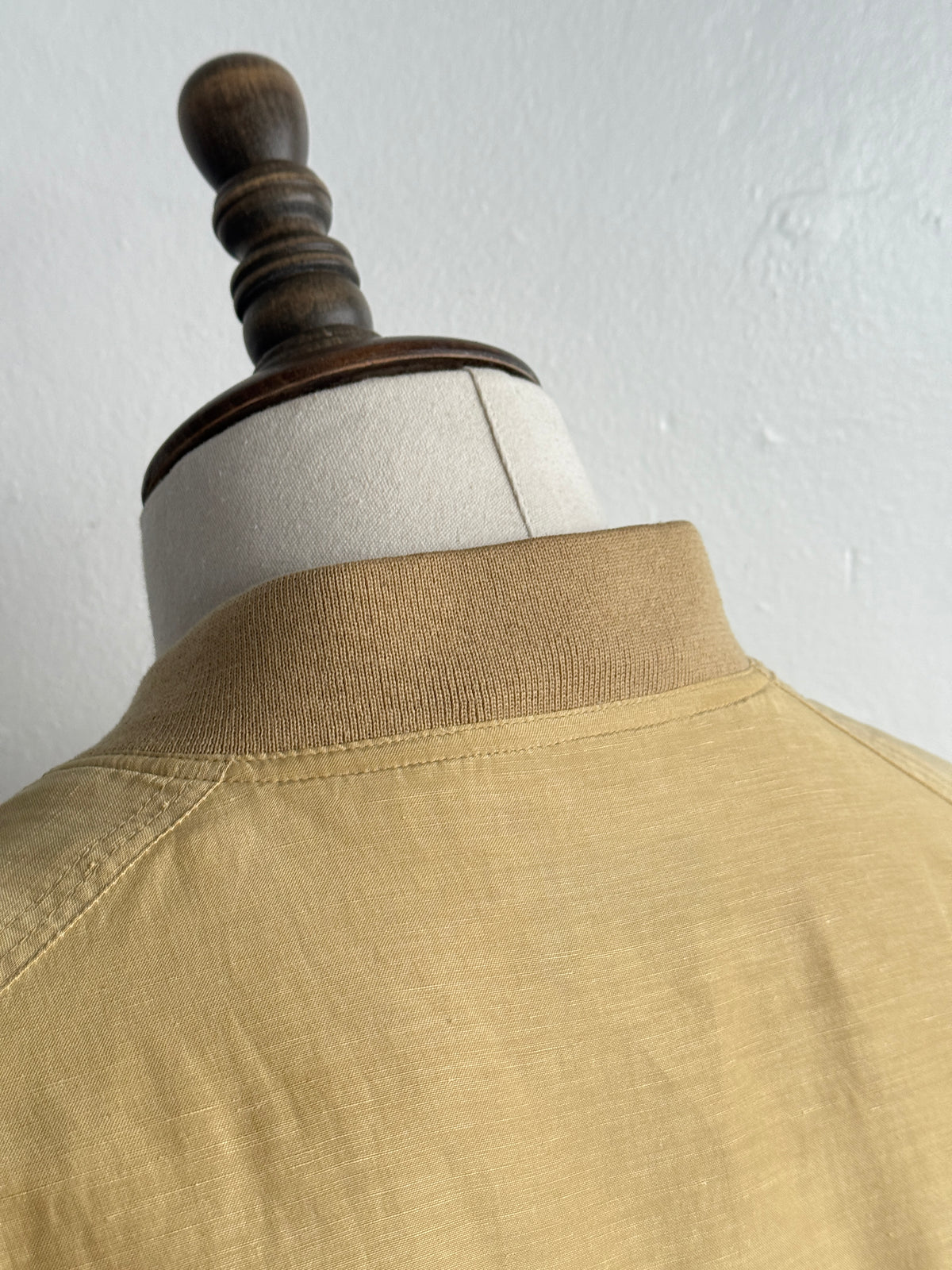 Camel Collection Silk Linen 90's Vintage Bomber Jacket - Large