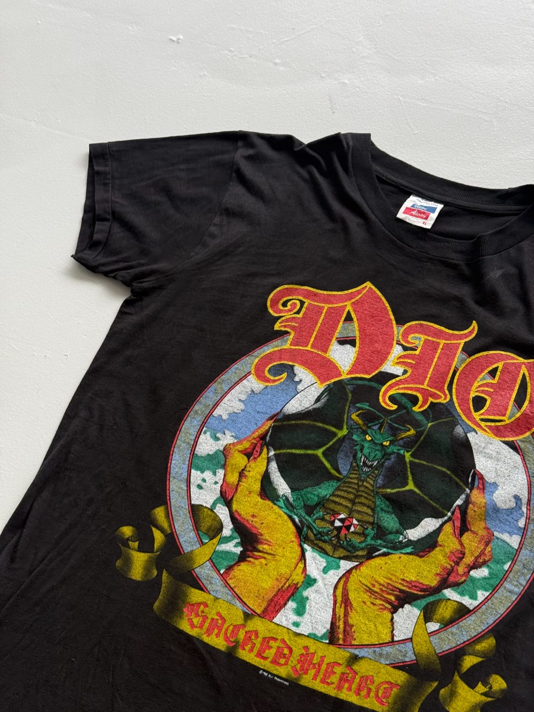 Dio Sacred Heart Euro Tour 1986 Vintage Single Stitch Band T-Shirt - Small/Mediu