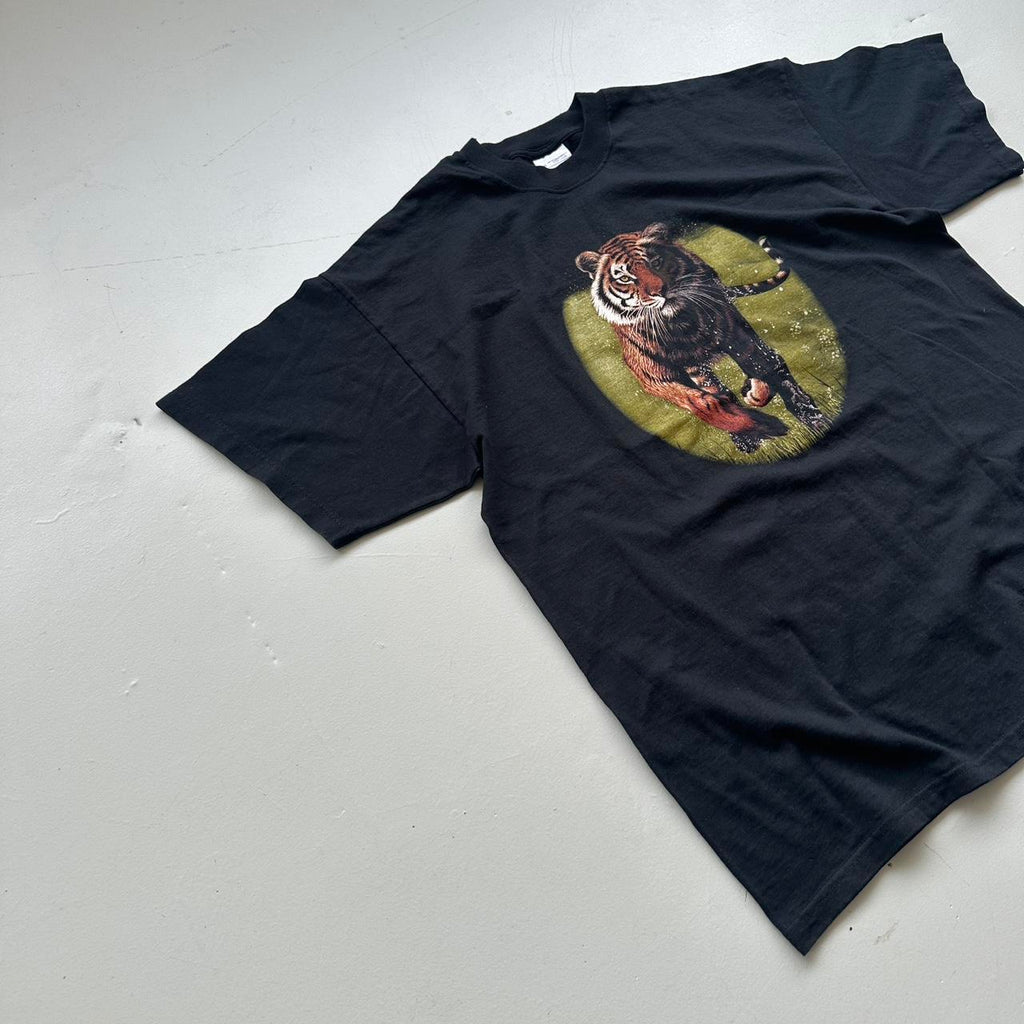 Black Tiger 90s Vintage Animal Wildlife T-shirt - XL