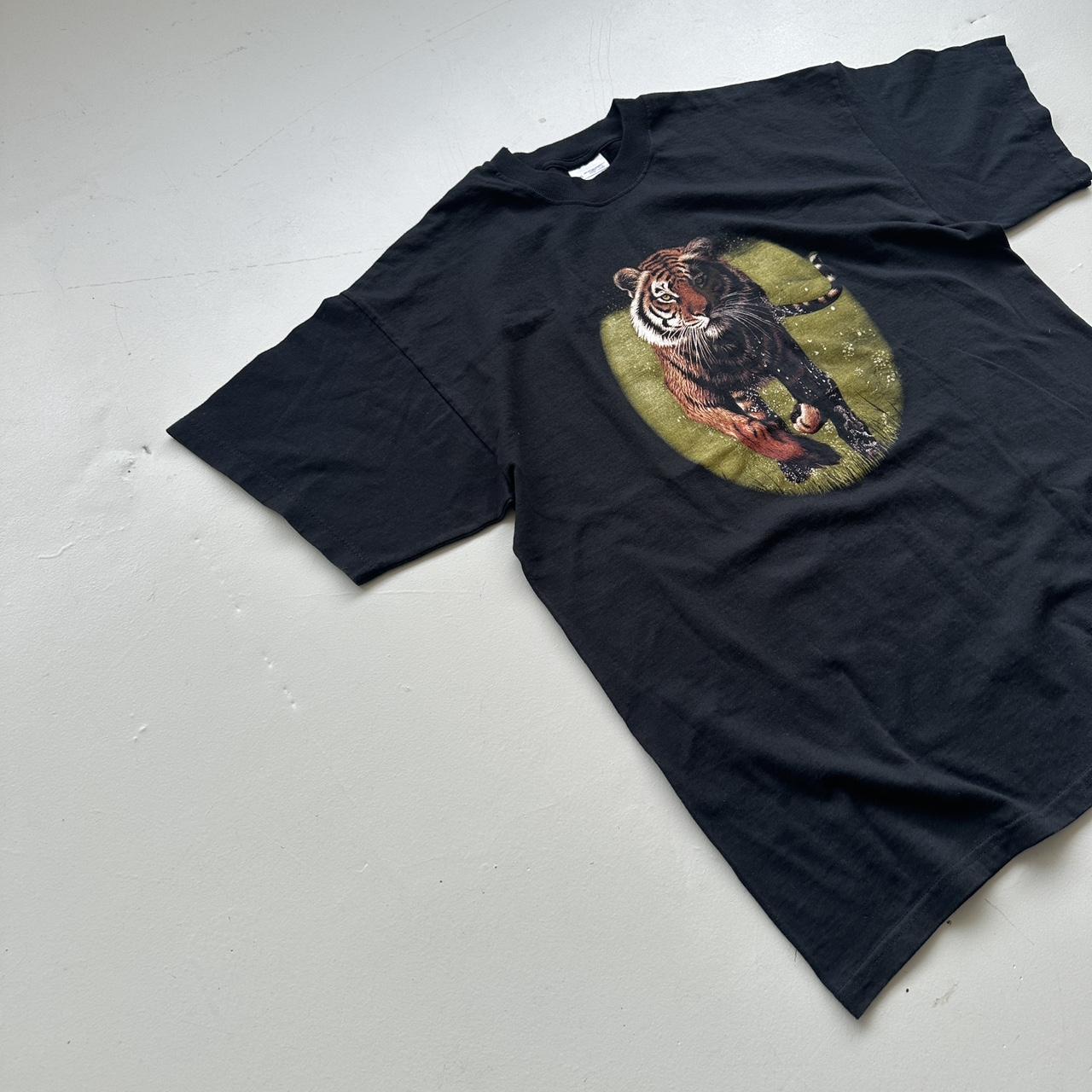 Black Tiger 90s Vintage Animal Wildlife T-shirt - XL