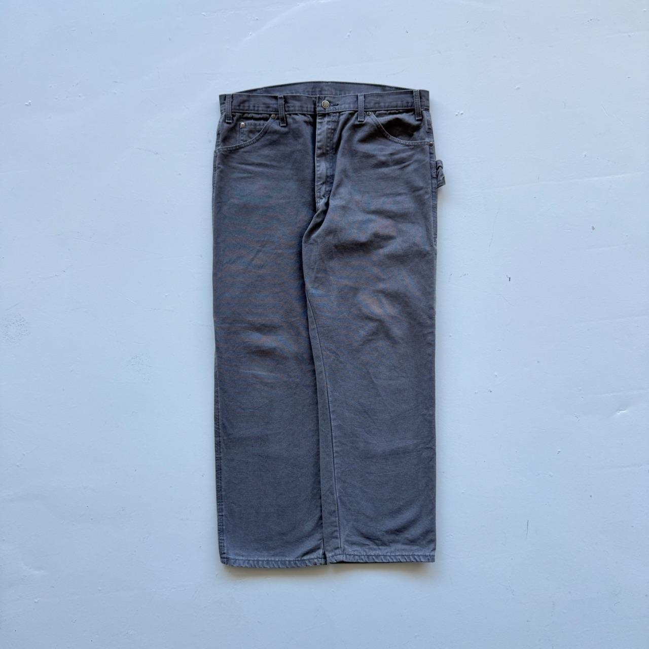 Grey Dickies Wide Leg 90's Vintage Carpenter Trousers - 36” x 29”