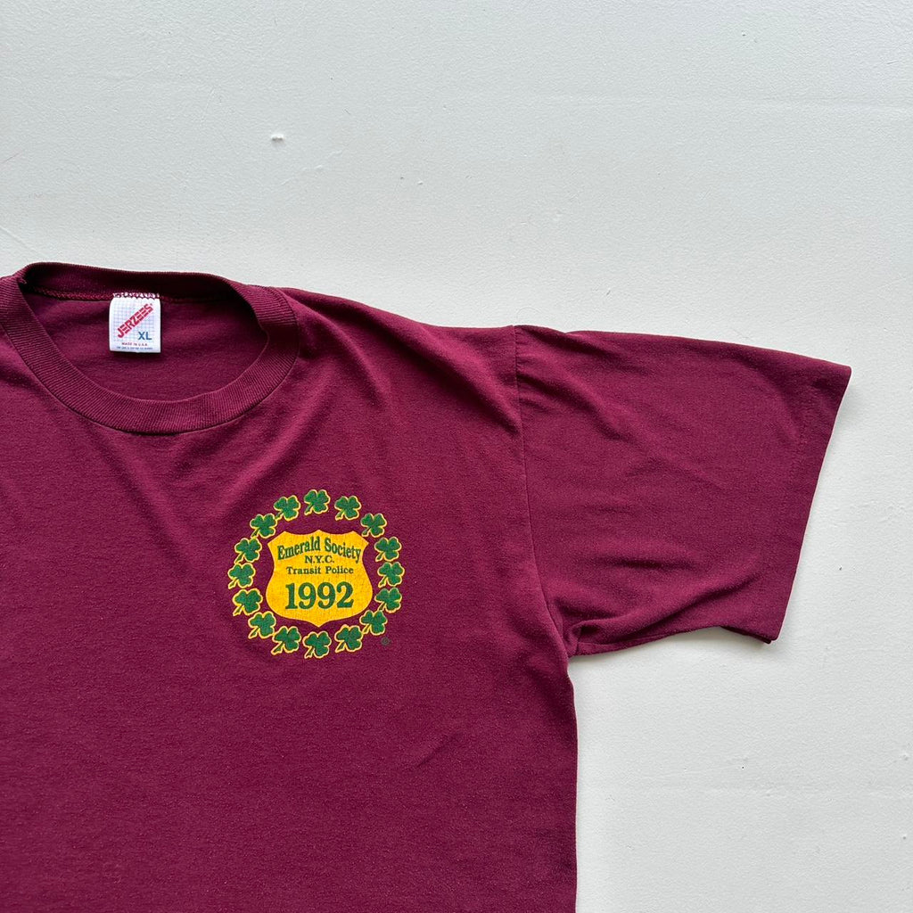 Burgundy Emerald City Police 90s Vintage T-shirt - XL