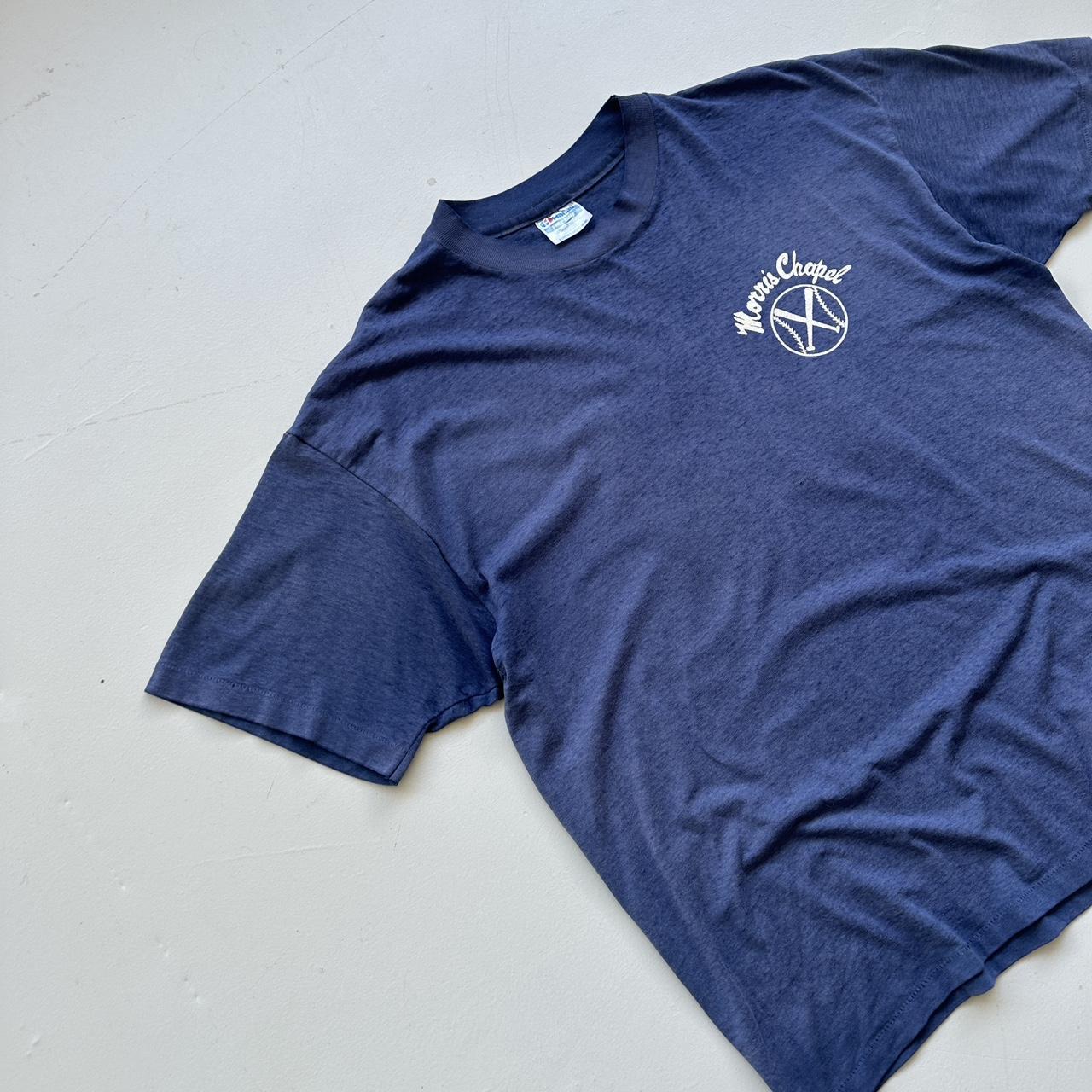 Faded Blue Baseball 90s Vintage T-shirt - XL