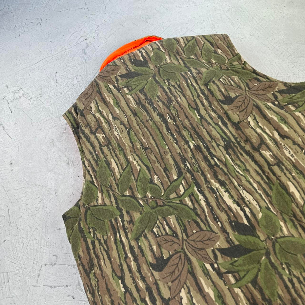 Real Tree Bark Reversible Canvas Hunting Vest - Large