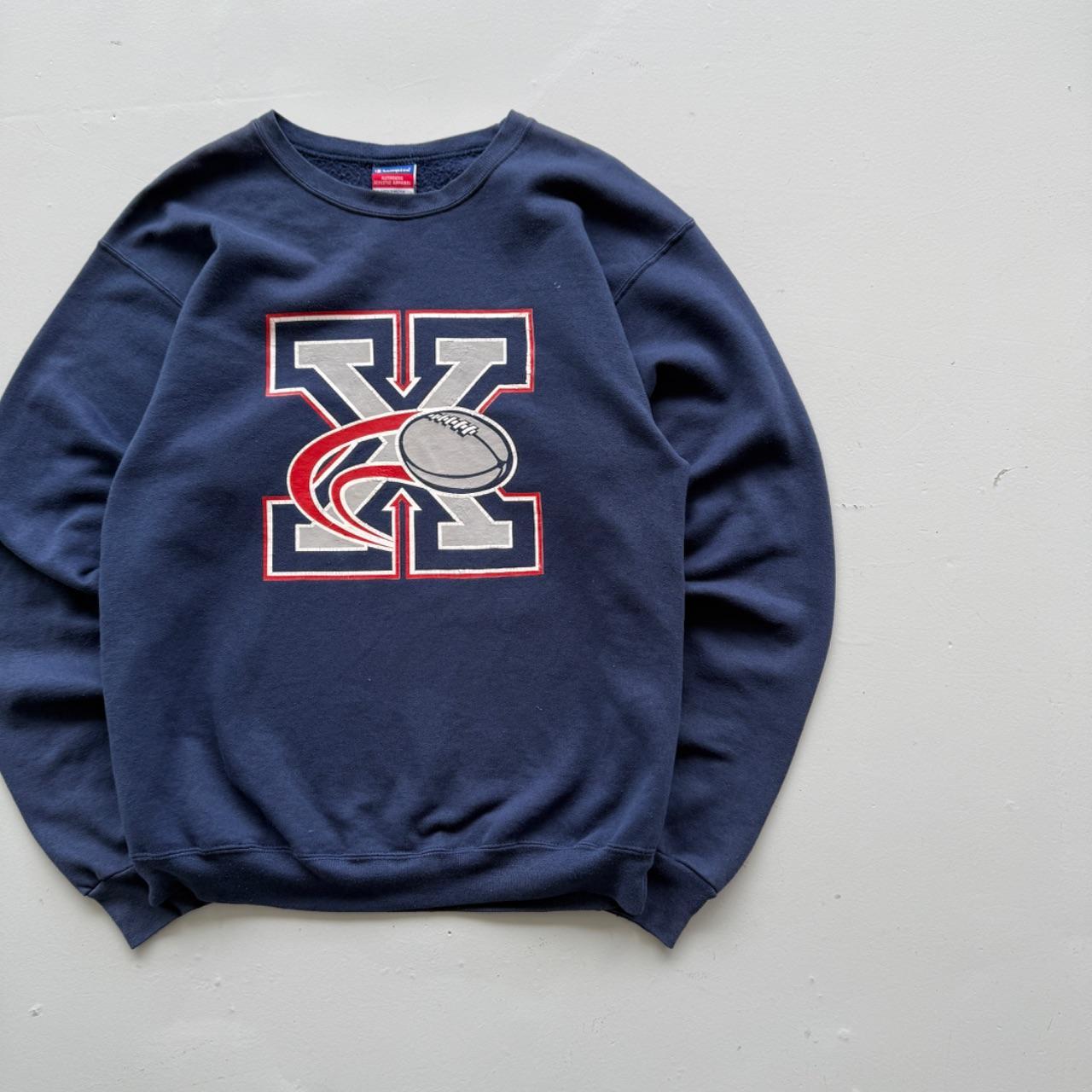 Navy Blue X Football 00’s Vintage Graphic Sweatshirt - Medium