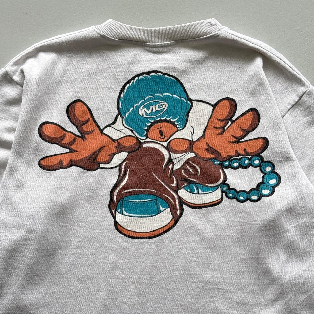 White Streetwear Magma 90’s Vintage Skate Style Sweatshirt - XS