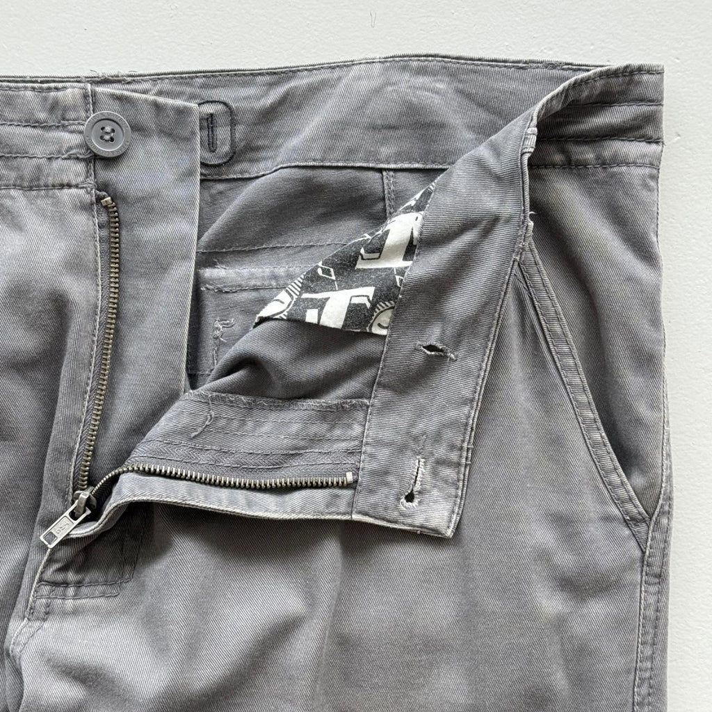 Grey Mambo Cotton 90's Vintage Surfer Cargo's - 38” x 30”