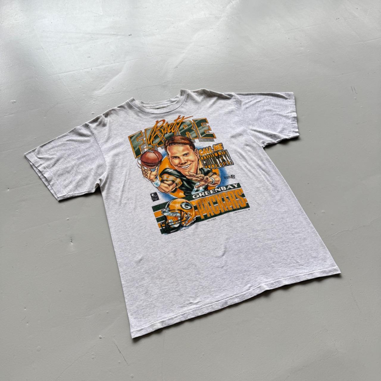 Grey Bret Favre Green Bay Packers 90s Vintage NFL T-Shirt - XL