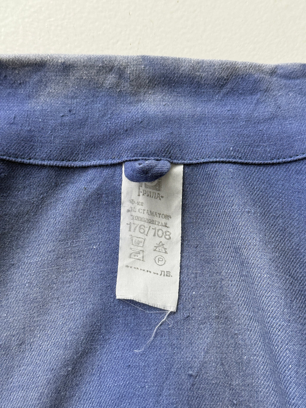 Blue French 1970's Vintage Workwear Chore Jacket Ghost Pocket CH388 - Medium