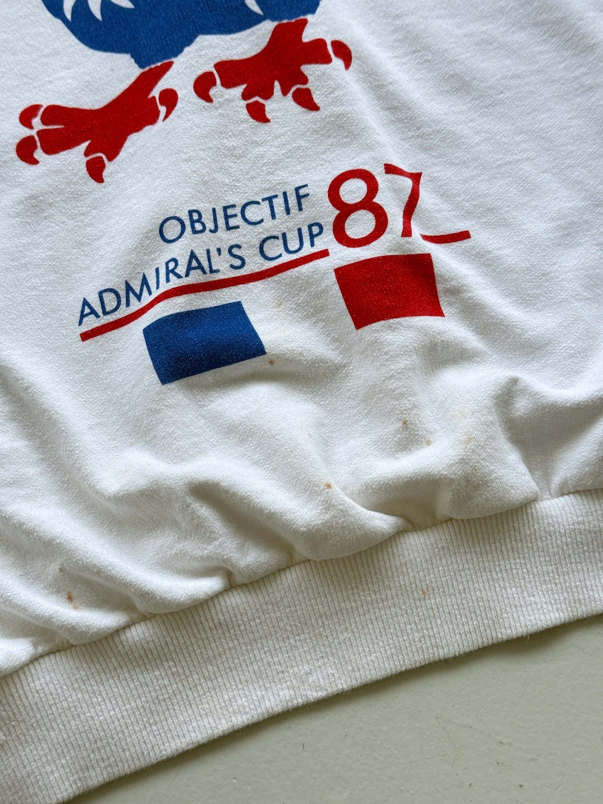 French Objectif Admiral's Cup 87 Vintage Sailing Sweatshirt - Medium/Large