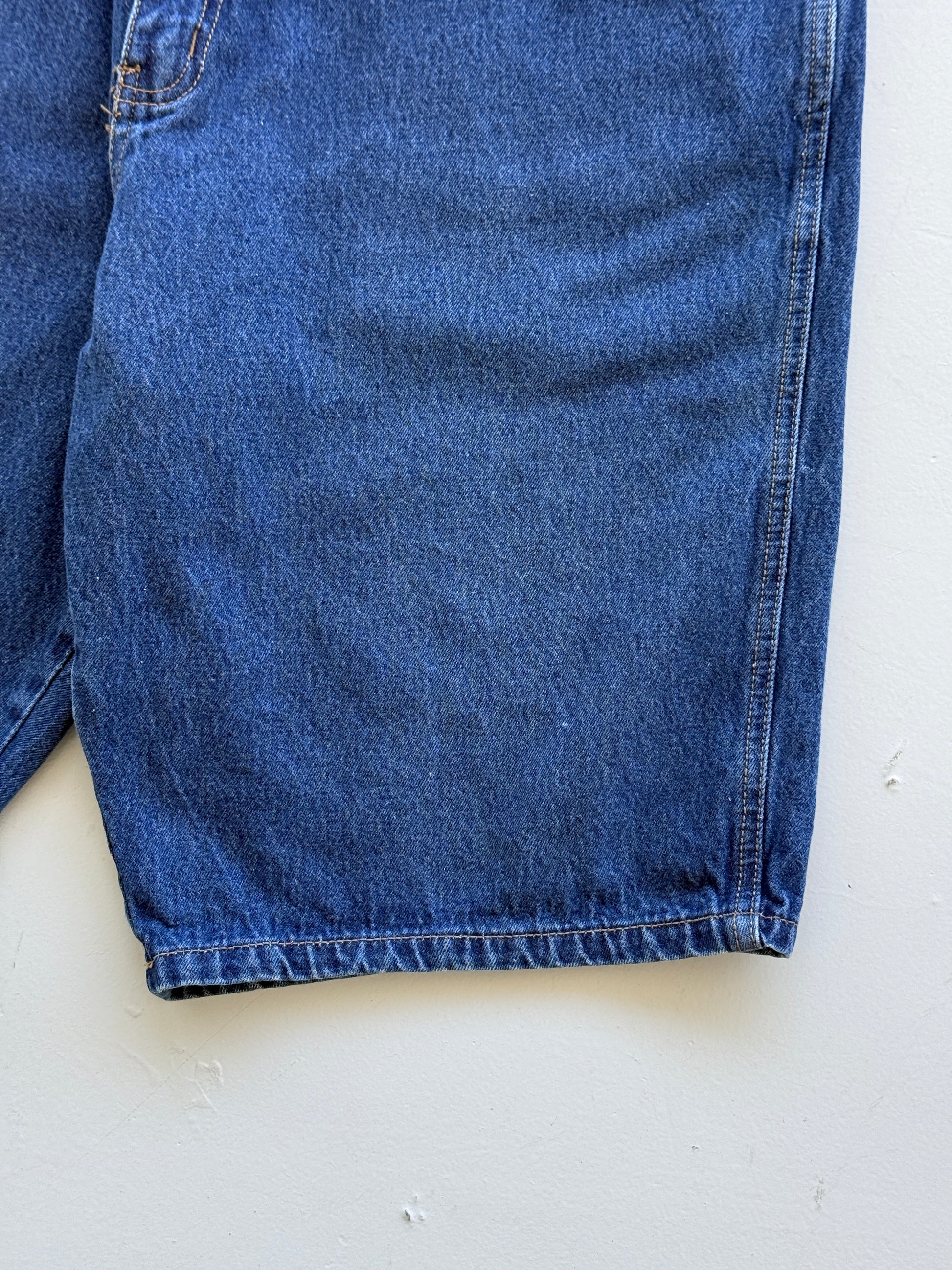 Mid Blue Perry Ellis 00's Vintage Baggy Hip Hop Denim Shorts - W40 x L11.5