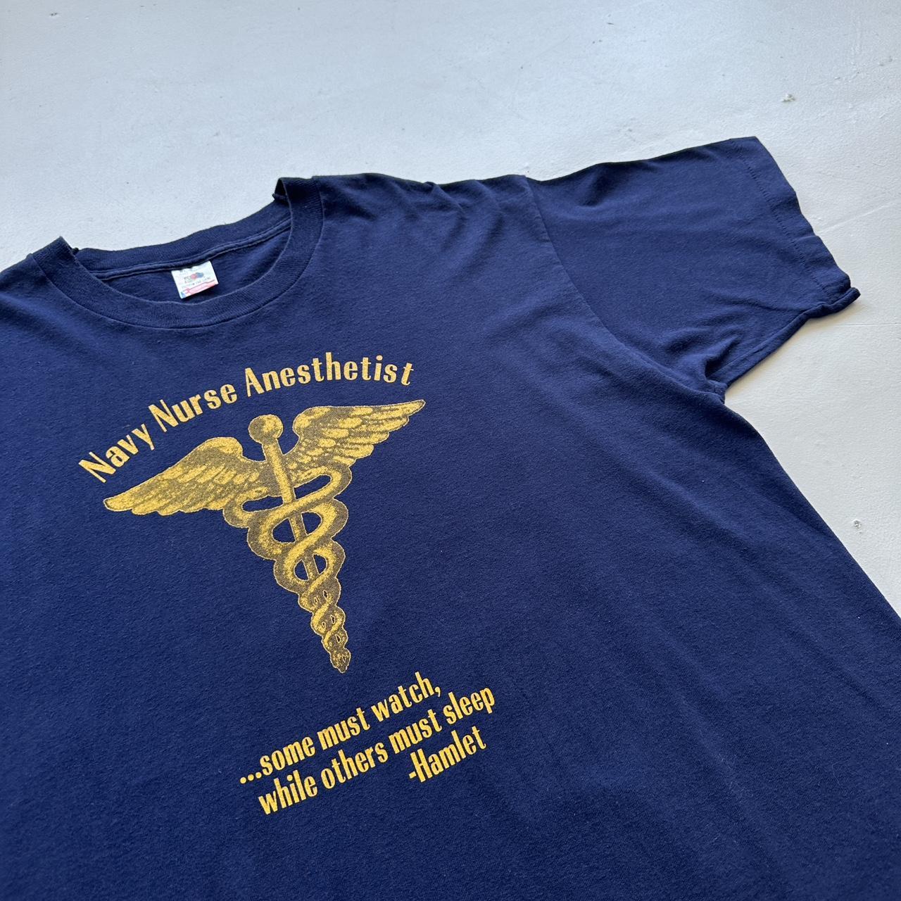 Navy Anesthetist Vintage 90's T-shirt - XL