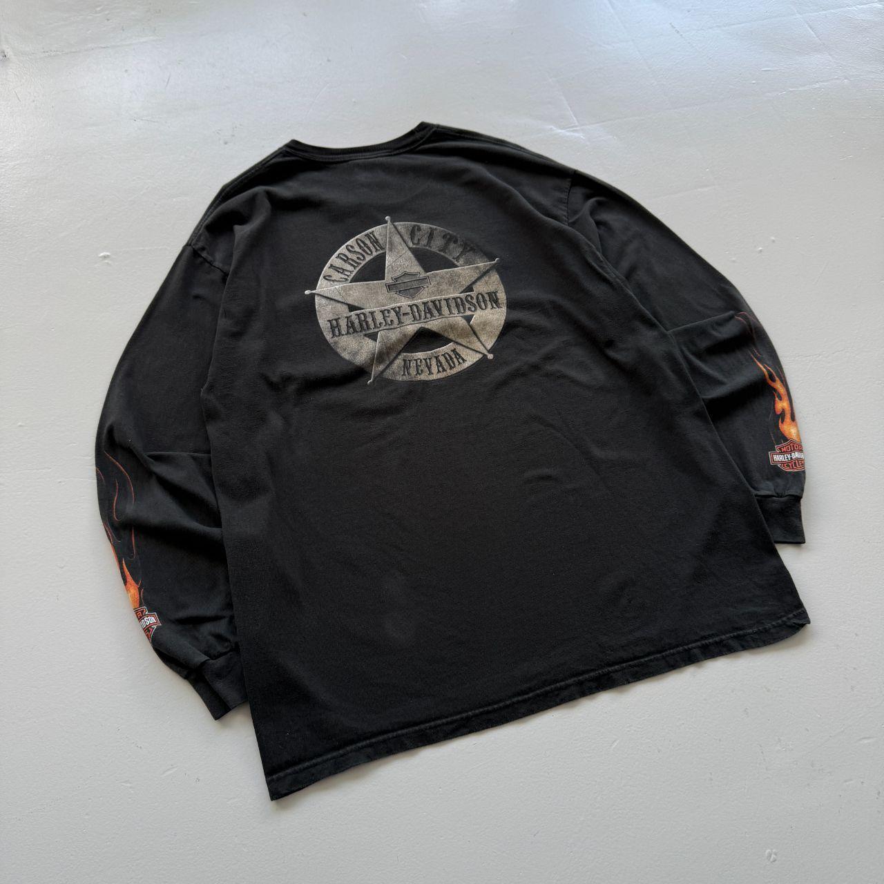 Black Harley Davidson 90s Vintage Graphic Long Sleeve T-Shirt - XL