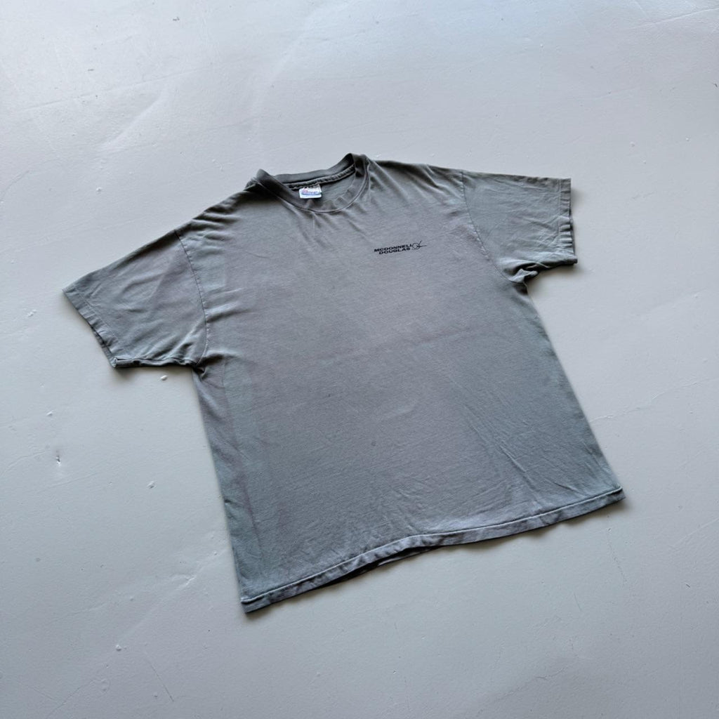 Blue Grey Overdyed Huntington Beach 90's Graphic Vintage T-shirt - XL