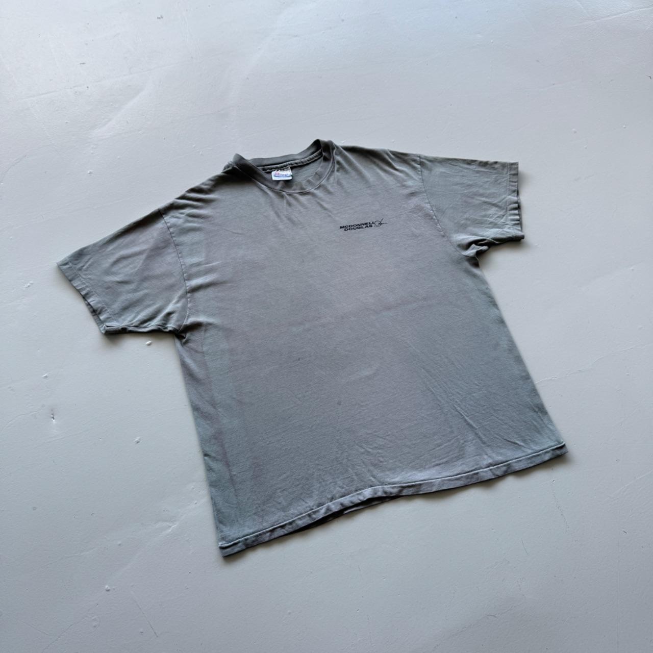 Blue Grey Overdyed Huntington Beach 90's Graphic Vintage T-shirt - XL