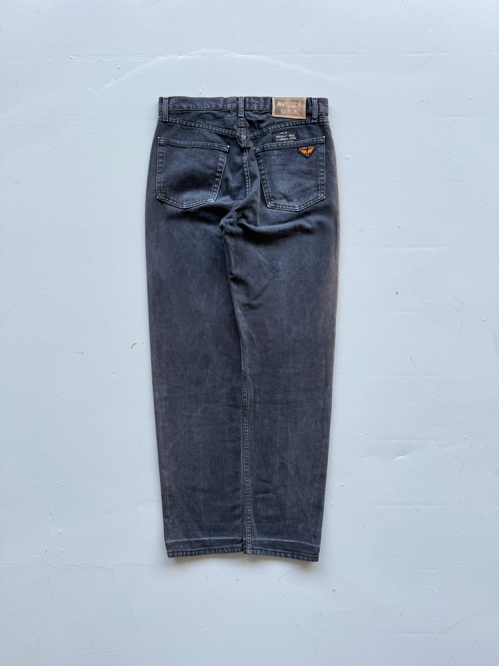 Grey Denim Avirex 90's Straight Leg Vintage Jeans - 32” x 32”