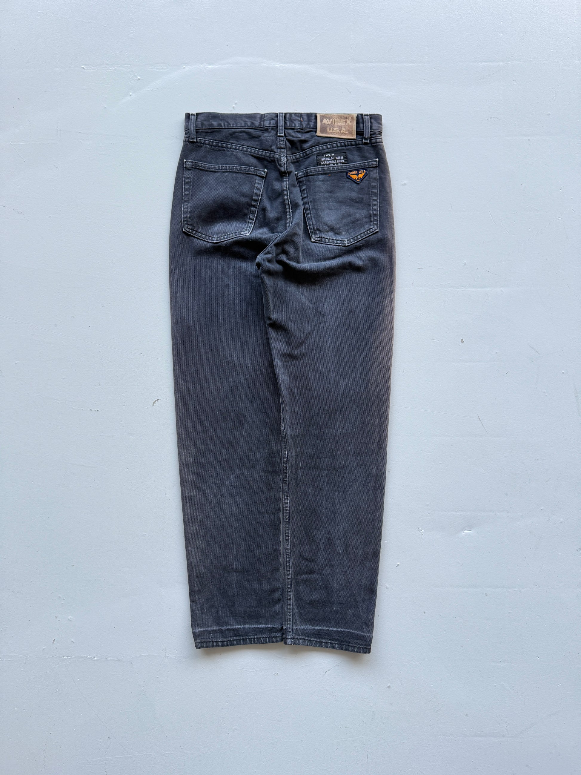 Grey Denim Avirex 90's Straight Leg Vintage Jeans - 32” x 32”