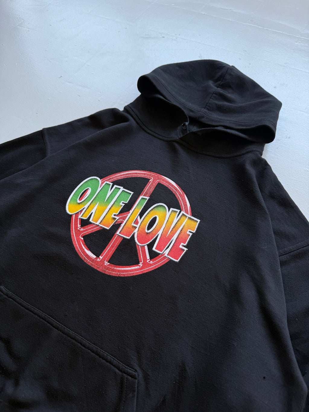 Black Bob Marley 90's Vintage Graphic Hoodie- Large