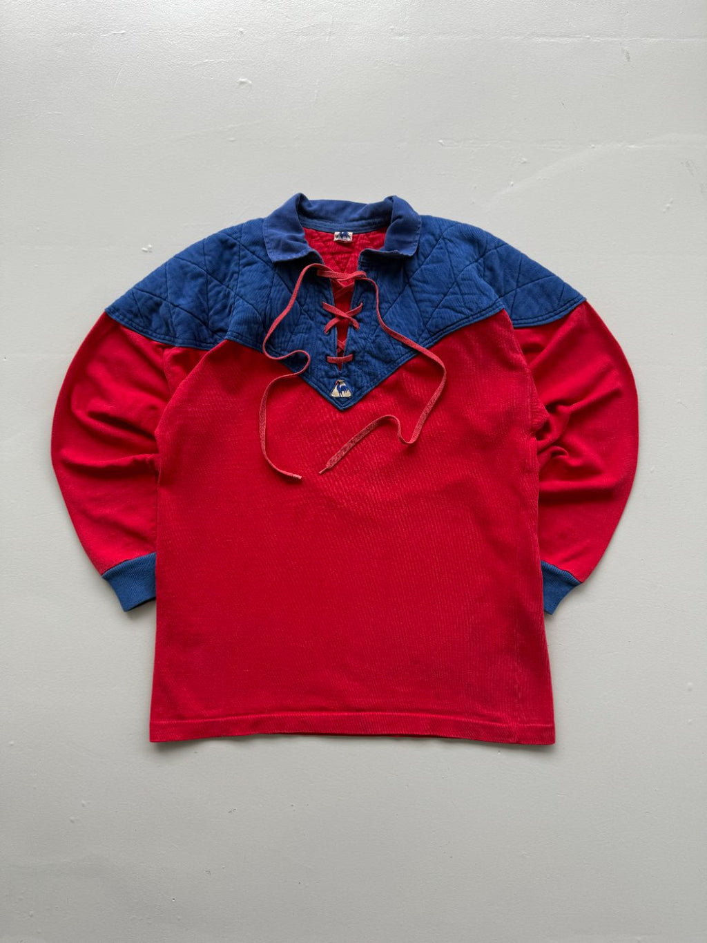 Le Coq Sportif Padded 70s Vintage Rugby Polo Jersey - Small/Medium