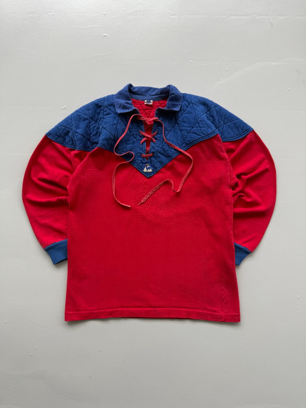 Le Coq Sportif Padded 70s Vintage Rugby Polo Jersey - Small/Medium