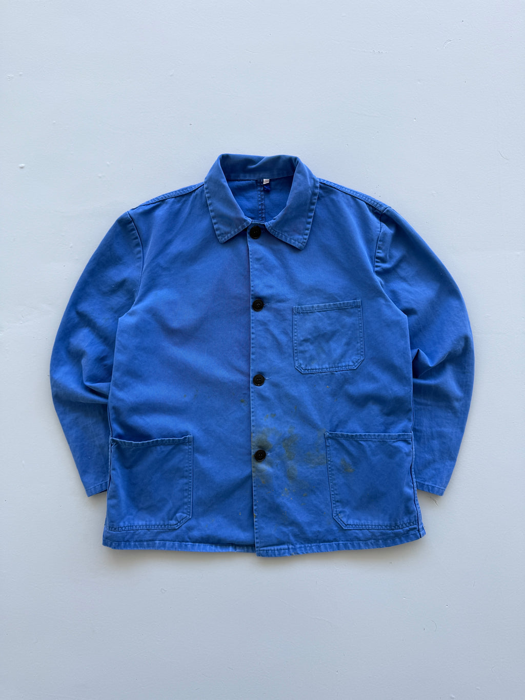 Blue Chore Jacket 90's Vintage French Workwear CH123 - Medium